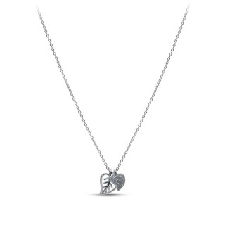 Ожерелье серебро с куб. цирконием «Крылья сердца» Myjewels (арт.0520)