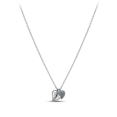 Ожерелье серебро с куб. цирконием «Крылья сердца» Myjewels (арт.0520)