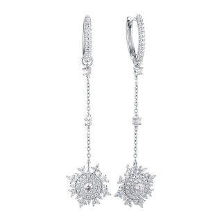 Серьги серебряные с фианитами «Queen Star» Fresh Jewelry (арт.CZ-E02913-X-W-W-X-W)