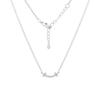Ожерелье серебряное с фианитами «Geometry Line» Fresh Jewelry (арт.CZ-N05139-X-W-X-X-W)