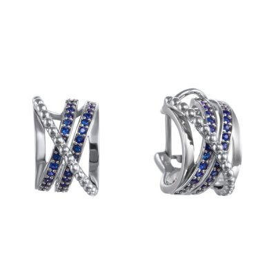 Серьги из белого золота с сапфиром (Арт.22479e-0010_sr_glsa_wg)