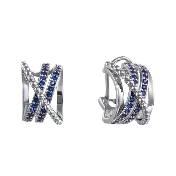 Серьги из белого золота с сапфиром (Арт.22479e-0010_sr_glsa_wg)