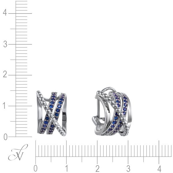 Серьги из белого золота с сапфиром (Арт.22479e-0010_sr_glsa_wg)