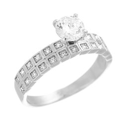 Кольцо из серебра с куб. цирконием (Арт.pd-r00172-x-w-w-x-w)