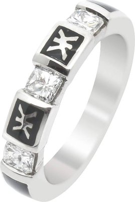 Кольцо из белого золота с бриллиантом и эмалью (Арт.dkl35dtklng)