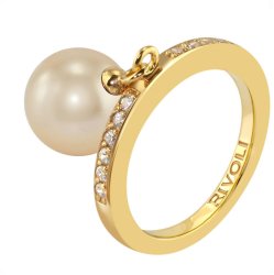 Кольцо из серебра с жемчугом и кристаллом swarovski (Арт.zar-14-10-5-g)