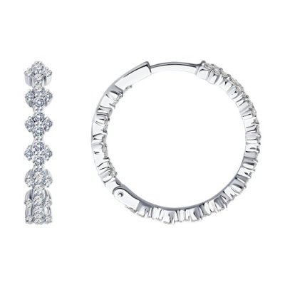 Серьги из белого золота с бриллиантами (Арт.1021808-3)