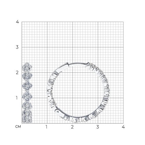 Серьги из белого золота с бриллиантами (Арт.1021808-3)