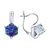 Серьги из серебра с кристаллами «Гекса Иридиум» Соколов (арт.94-120-02383-3)