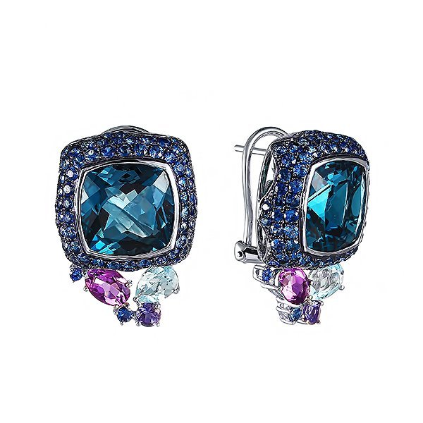 Серьги из белого золота с аметистом и иолитом (Арт.er-32095_sr_sa_am_bt_il_lt_wg)