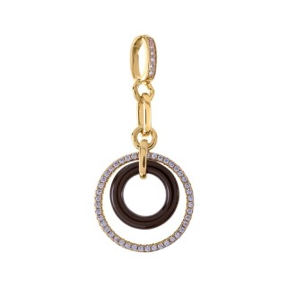 Кулон с керамикой и фианитами «Ceramic Shine» серебро 925 Fresh Jewelry (арт.TC-P00989-BR-L-X-X-W)