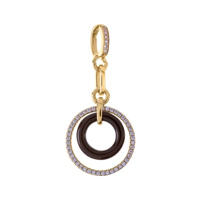 Кулон с керамикой и фианитами «Ceramic Shine» серебро 925 Fresh Jewelry (арт.TC-P00989-BR-L-X-X-W)