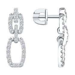Серьги из белого золота с бриллиантами (Арт.1022159-3)