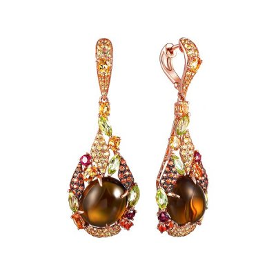 Серьги из золота с родолитом и сапфиром (Арт.er-34203_sr_sm_ct_pd_rh_tu_pink)