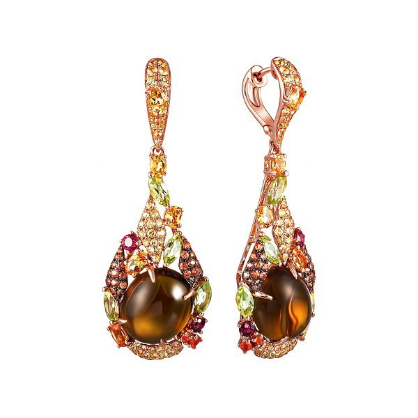 Серьги из золота с родолитом и сапфиром (Арт.er-34203_sr_sm_ct_pd_rh_tu_pink)