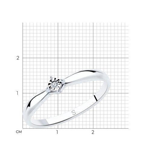 Кольцо из серебра с бриллиантом (Арт.87010015)