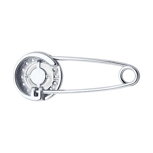 Брошь из серебра с жемчугом и фианитами (Арт.94-340-02641-1)