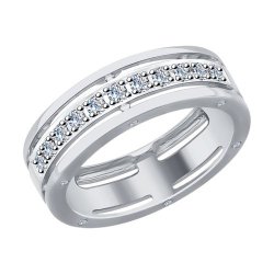 Кольцо из белого золота с бриллиантами (Арт.1011788-3)