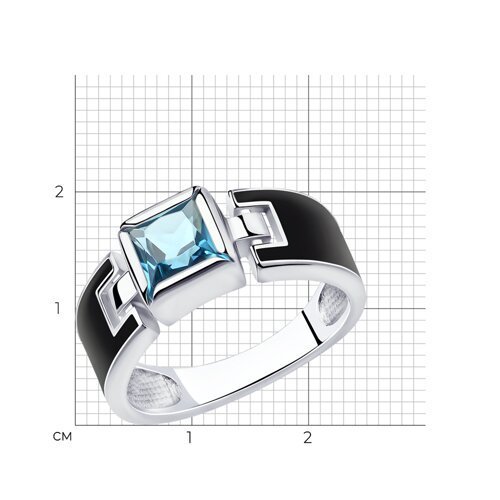 Кольцо из серебра с эмалью и ситалом (Арт.92011912)