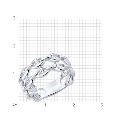 Кольцо серебряное с фианитами «Цепная Гармония» Соколов (арт.94014703)