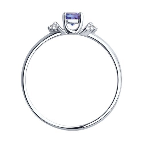 Кольцо из серебра с танзанитом и фианитами (Арт.92012112)