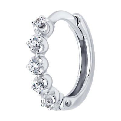 Серьга из белого золота с бриллиантами (Арт.1170027-3)