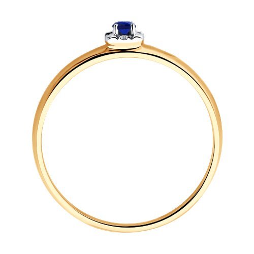 Кольцо из золота с бриллиантами и сапфиром (Арт.2011139)