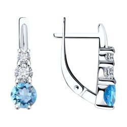 Серьги из серебра с топазами и фианитами (Арт.92022820)