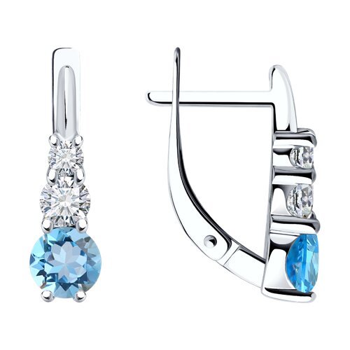 Серьги из серебра с топазами и фианитами (Арт.92022820)