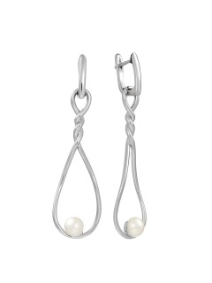 Серьги серебряные с жемчугом «Nautilus Grace» Fresh Jewelry (арт.PI-E02631-X-W-PN-X-X)
