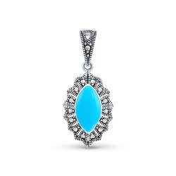 Подвеска Серебряные крылья (Арт.230014-297-39_biryuzapr_markazit)
