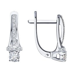 Серьги из белого золота с бриллиантами (Арт.1021883-3)