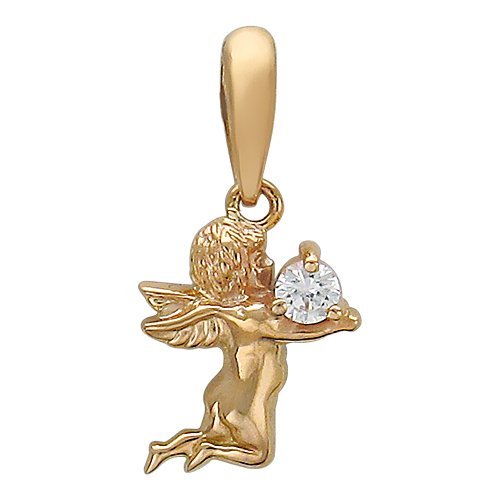Кулон из красного золота с фианитом «Ангел света» Estet (арт.01П111400)