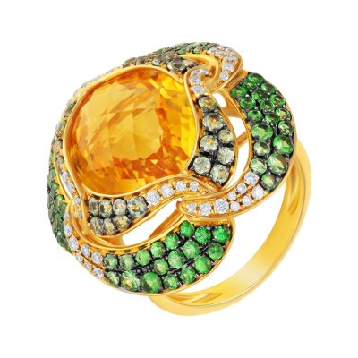 Кольцо из золота с бриллиантом и сапфиром (Арт.rg-31997_gsa_ct_tv_yg)