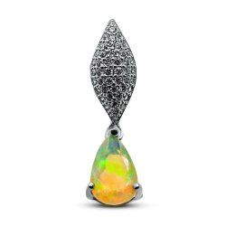 Подвеска Серебряные крылья (Арт.23knys828-155_opal_kubcirkonii)