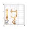 Серьги из золочёного серебра с фианитами (Арт.93020649)