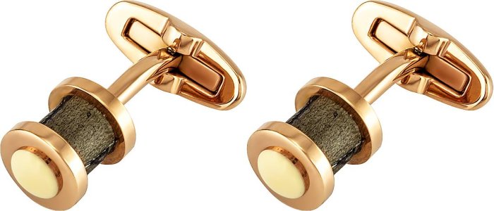 Запонки из стали с кожей (Арт.zcu07067)