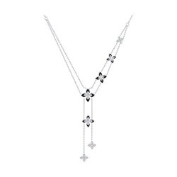Колье из серебра с фианитами и эмалью (Арт.94071345)