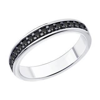 Кольцо из серебра с фианитами «Черный Лед» Соколов (арт.94-110-01549-1)