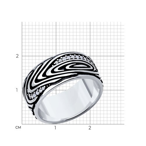 Кольцо из серебра с фианитами (Арт.95-110-02132-1)