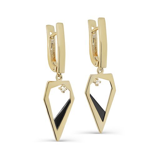 Серьги золотые с бриллиантами «Геометрия Света» Kabarovsky (арт.12-21465-1089)