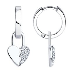 Серьги из серебра с фианитами (Арт.94026430)