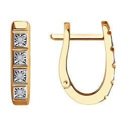 Серьги из комбинированного золота с бриллиантами (Арт.51-220-01346-1)