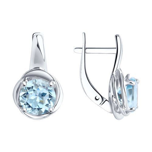 Серьги из серебра с топазом «Ледяной рассвет» Соколов (арт.0623)