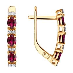 Серьги из золота с бриллиантами и рубинами (Арт.51-220-02157-2)