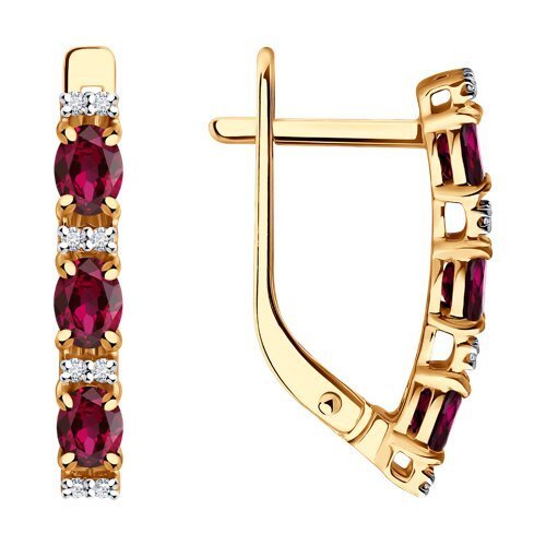 Серьги из золота с бриллиантами и рубинами (Арт.51-220-02157-2)