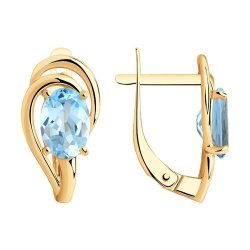 Серьги золотые пробы 585 с топазом (Арт.51-320-00984-1)