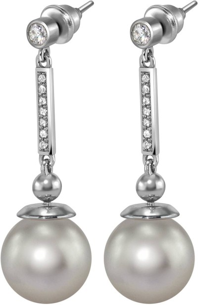 Серьги серебряные с жемчугом и кубическим цирконием Beautiful 28S, Rivoli (арт.AAS-6-B-12-28-S)