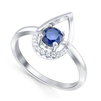 Кольцо Серебряные крылья (Арт.21knys1732-155_korundsapf_kubcirkonii_30)