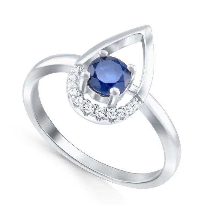 Кольцо Серебряные крылья (Арт.21knys1732-155_korundsapf_kubcirkonii_30)